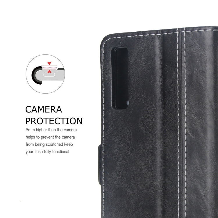 For Galaxy A7 (2018) Retro Texture Contrast Color Splicing Horizontal Flip TPU + PU Leather Case with Card Slots & Holder & Wallet