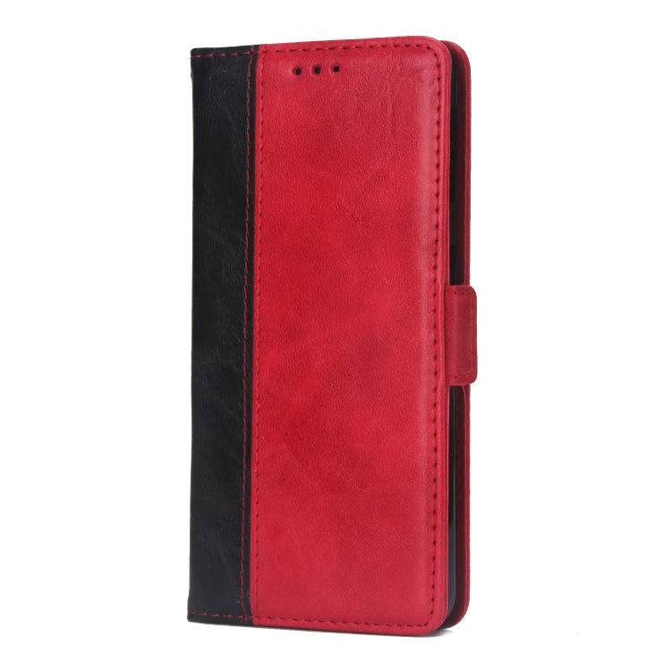 For Galaxy A7 (2018) Retro Texture Contrast Color Splicing Horizontal Flip TPU + PU Leather Case with Card Slots & Holder & Wallet