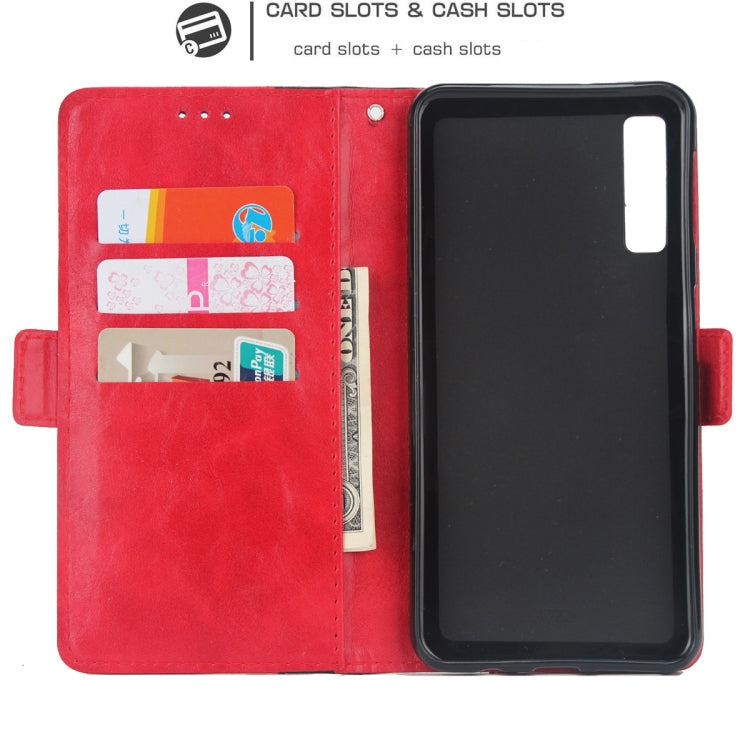 For Galaxy A7 (2018) Retro Texture Contrast Color Splicing Horizontal Flip TPU + PU Leather Case with Card Slots & Holder & Wallet