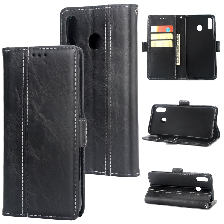For Galaxy A30 Retro Texture Contrast Color Splicing Horizontal Flip TPU + PU Leather Case with Card Slots & Holder & Wallet