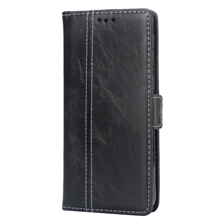 For Galaxy A30 Retro Texture Contrast Color Splicing Horizontal Flip TPU + PU Leather Case with Card Slots & Holder & Wallet