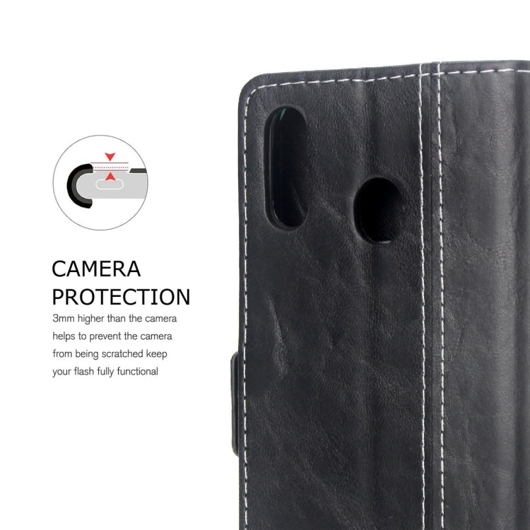 For Galaxy A30 Retro Texture Contrast Color Splicing Horizontal Flip TPU + PU Leather Case with Card Slots & Holder & Wallet