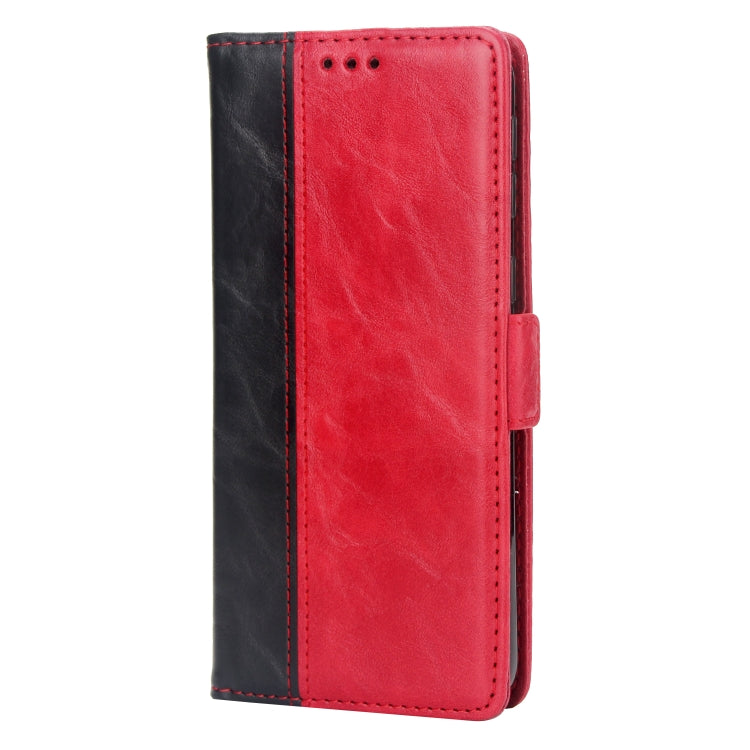 For Galaxy A50 Retro Texture Contrast Color Splicing Horizontal Flip TPU + PU Leather Case with Card Slots & Holder & Wallet