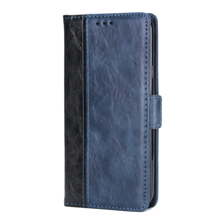 For Galaxy J4 (2018) Retro Texture Contrast Color Splicing Horizontal Flip TPU + PU Leather Case with Card Slots & Holder & Wallet