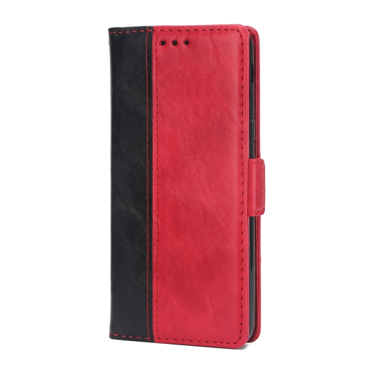 For Galaxy J6 (2018) Retro Texture Contrast Color Splicing Horizontal Flip TPU + PU Leather Case with Card Slots & Holder & Wallet