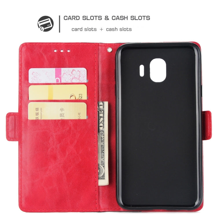 For Galaxy J6 (2018) Retro Texture Contrast Color Splicing Horizontal Flip TPU + PU Leather Case with Card Slots & Holder & Wallet