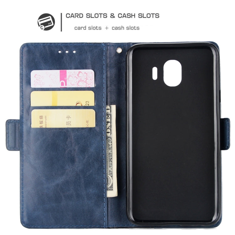 For Galaxy J6 (2018) Retro Texture Contrast Color Splicing Horizontal Flip TPU + PU Leather Case with Card Slots & Holder & Wallet
