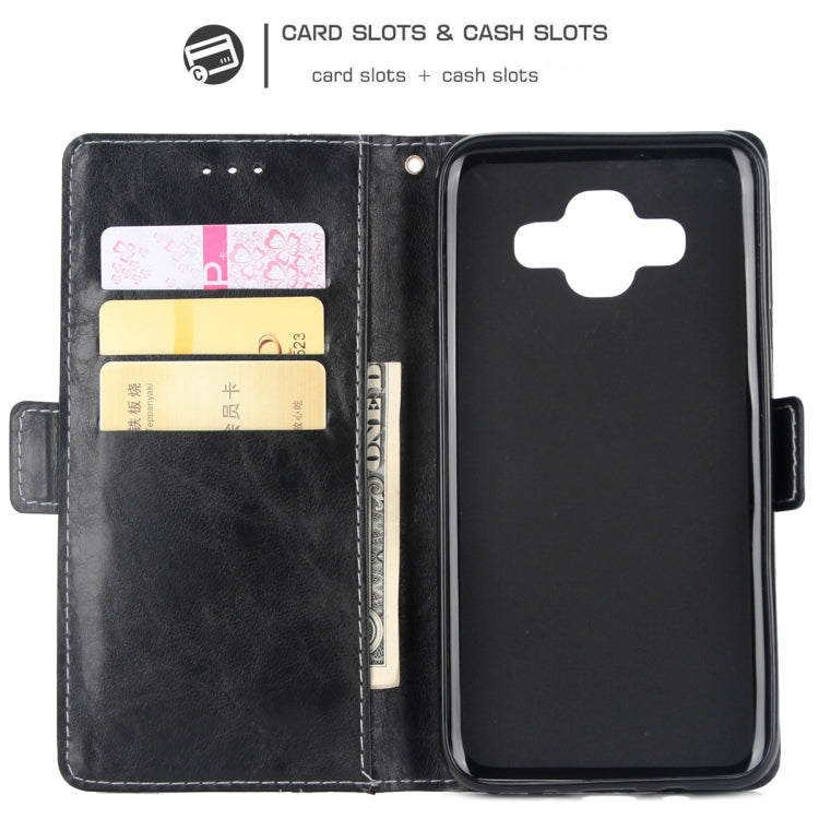 For Galaxy J7 Duo Retro Texture Contrast Color Splicing Horizontal Flip TPU + PU Leather Case with Card Slots & Holder & Wallet