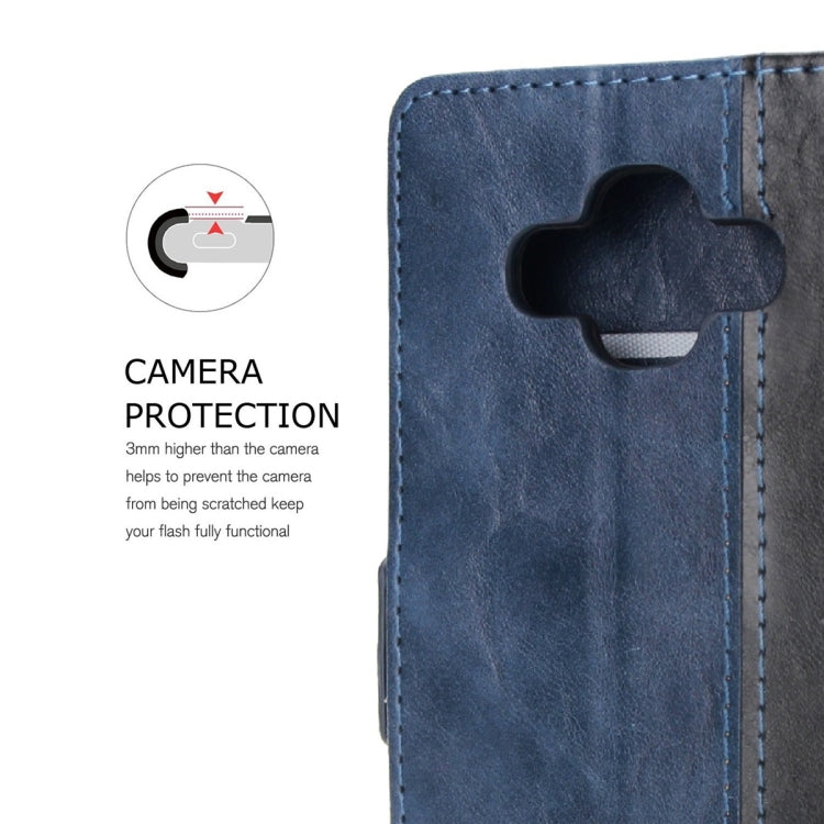 For Galaxy J7 Duo Retro Texture Contrast Color Splicing Horizontal Flip TPU + PU Leather Case with Card Slots & Holder & Wallet