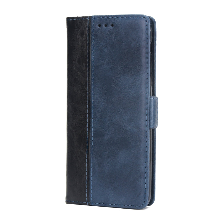 For Galaxy J8 Retro Texture Contrast Color Splicing Horizontal Flip TPU + PU Leather Case with Card Slots & Holder & Wallet