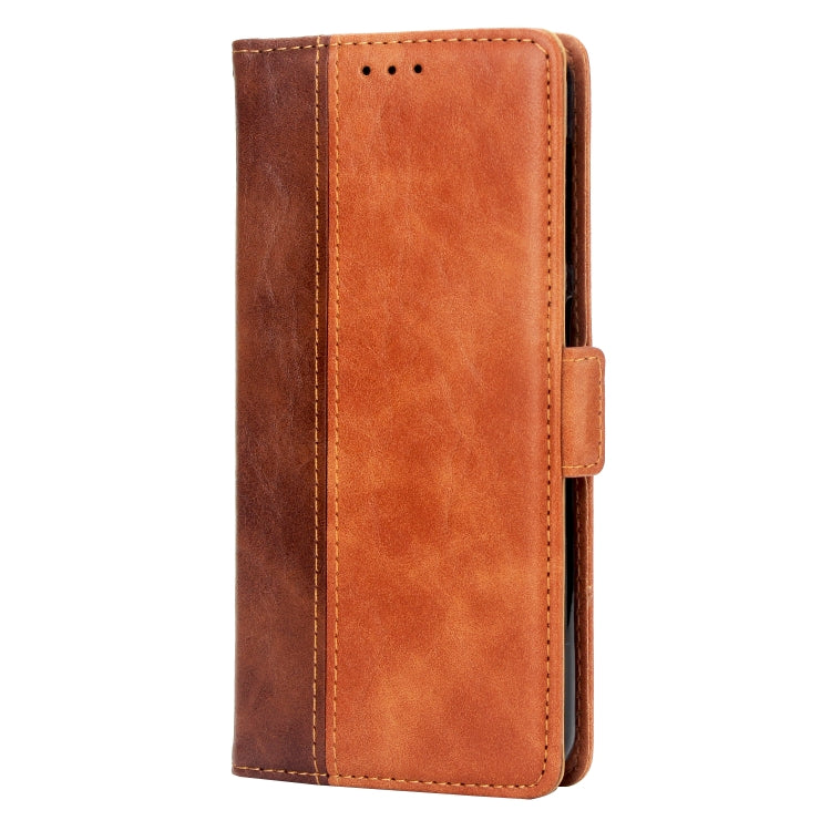 For Galaxy M10 Retro Texture Contrast Color Splicing Horizontal Flip TPU + PU Leather Case with Card Slots & Holder & Wallet