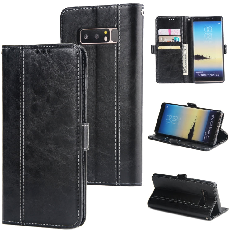 For Galaxy Note8 Retro Texture Contrast Color Splicing Horizontal Flip TPU + PU Leather Case with Card Slots & Holder & Wallet