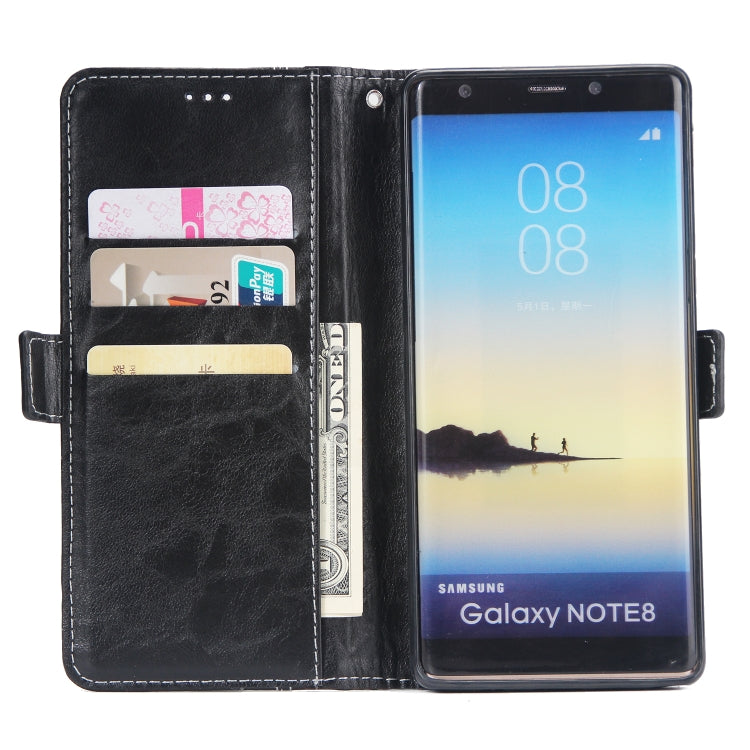 For Galaxy Note8 Retro Texture Contrast Color Splicing Horizontal Flip TPU + PU Leather Case with Card Slots & Holder & Wallet