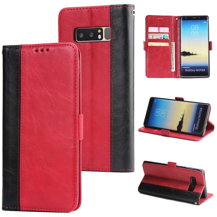 For Galaxy Note8 Retro Texture Contrast Color Splicing Horizontal Flip TPU + PU Leather Case with Card Slots & Holder & Wallet