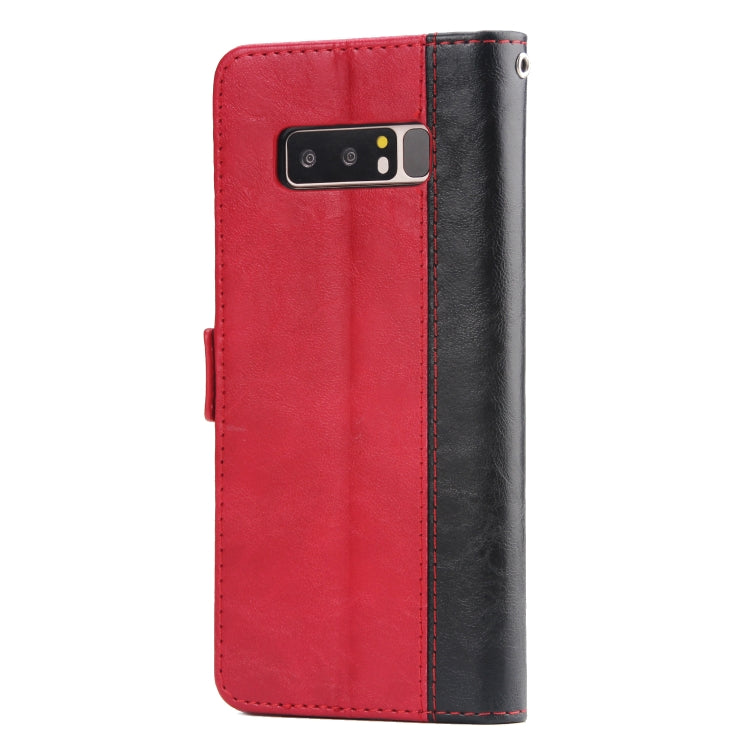 For Galaxy Note8 Retro Texture Contrast Color Splicing Horizontal Flip TPU + PU Leather Case with Card Slots & Holder & Wallet