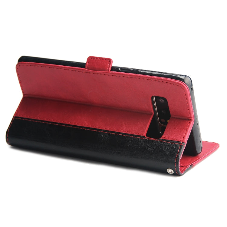 For Galaxy Note8 Retro Texture Contrast Color Splicing Horizontal Flip TPU + PU Leather Case with Card Slots & Holder & Wallet