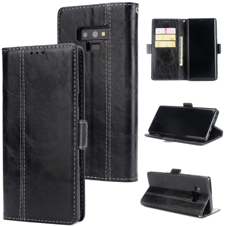 For Galaxy Note9 Retro Texture Contrast Color Splicing Horizontal Flip TPU + PU Leather Case with Card Slots & Holder & Wallet