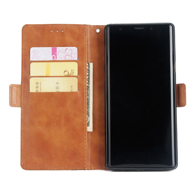 For Galaxy Note9 Retro Texture Contrast Color Splicing Horizontal Flip TPU + PU Leather Case with Card Slots & Holder & Wallet