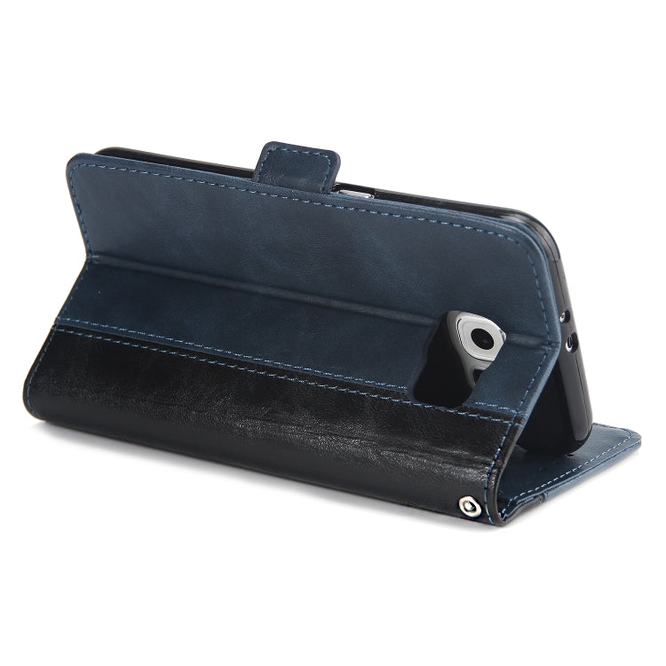 For Galaxy S6 Retro Texture Contrast Color Splicing Horizontal Flip TPU + PU Leather Case with Card Slots & Holder & Wallet