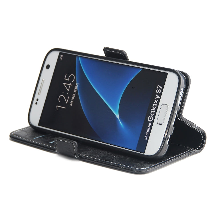 For Galaxy S7 Retro Texture Contrast Color Splicing Horizontal Flip TPU + PU Leather Case with Card Slots & Holder & Wallet