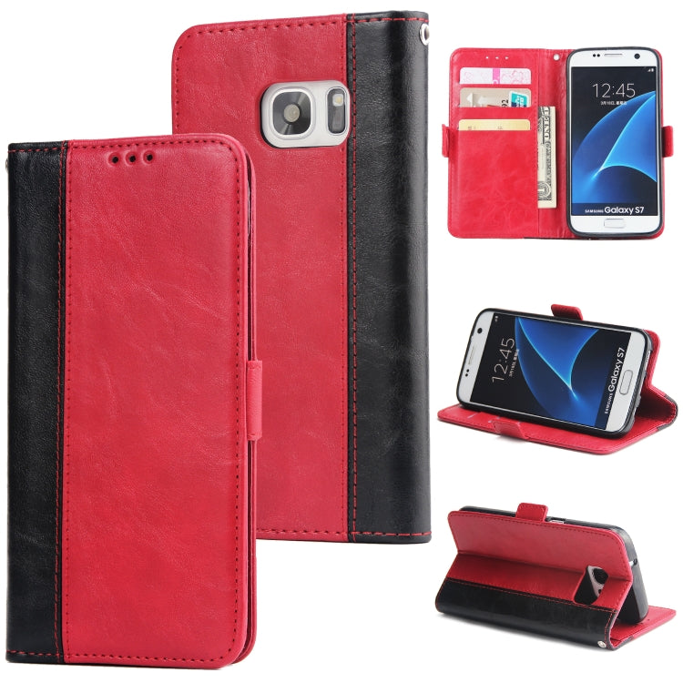 For Galaxy S7 Retro Texture Contrast Color Splicing Horizontal Flip TPU + PU Leather Case with Card Slots & Holder & Wallet
