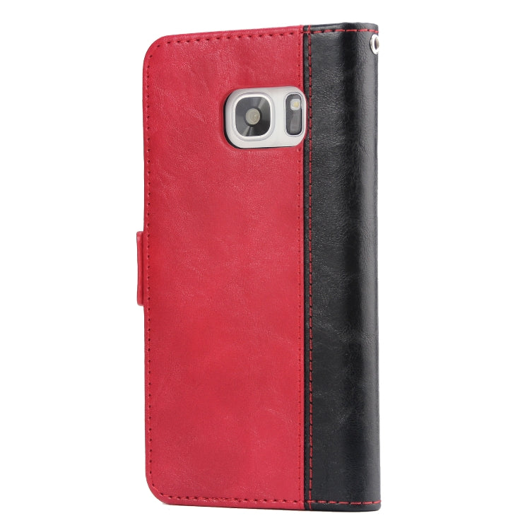For Galaxy S7 Retro Texture Contrast Color Splicing Horizontal Flip TPU + PU Leather Case with Card Slots & Holder & Wallet