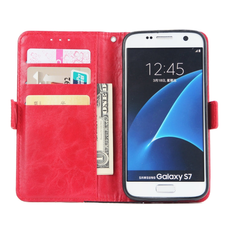 For Galaxy S7 Retro Texture Contrast Color Splicing Horizontal Flip TPU + PU Leather Case with Card Slots & Holder & Wallet