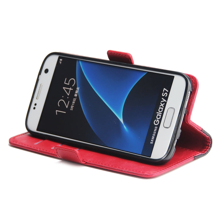 For Galaxy S7 Retro Texture Contrast Color Splicing Horizontal Flip TPU + PU Leather Case with Card Slots & Holder & Wallet