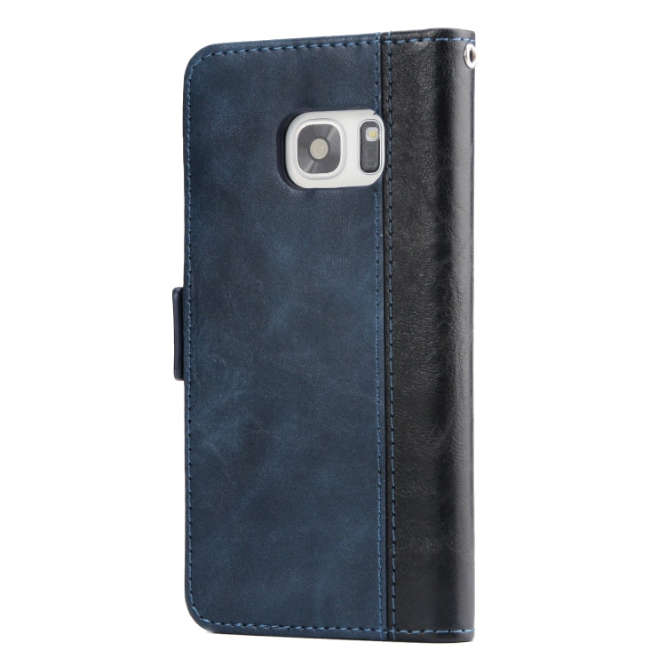 For Galaxy S7 Retro Texture Contrast Color Splicing Horizontal Flip TPU + PU Leather Case with Card Slots & Holder & Wallet