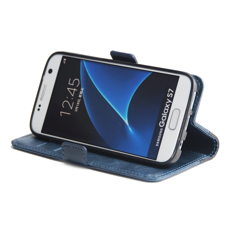 For Galaxy S7 Retro Texture Contrast Color Splicing Horizontal Flip TPU + PU Leather Case with Card Slots & Holder & Wallet
