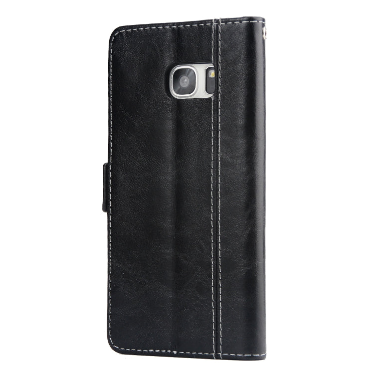 For Galaxy S7 Edge Retro Texture Contrast Color Splicing Horizontal Flip TPU + PU Leather Case with Card Slots & Holder & Wallet