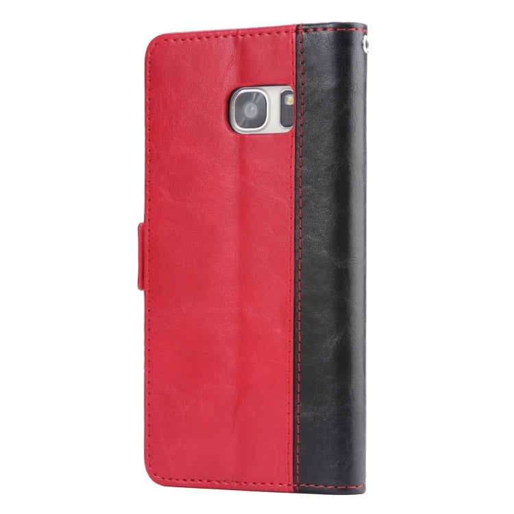 For Galaxy S7 Edge Retro Texture Contrast Color Splicing Horizontal Flip TPU + PU Leather Case with Card Slots & Holder & Wallet