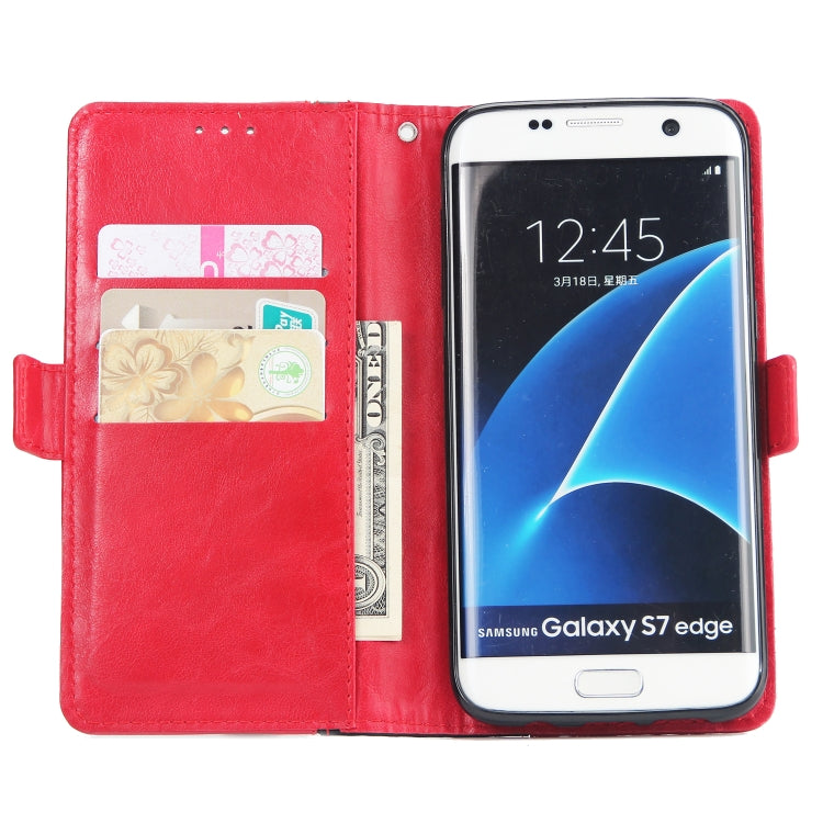 For Galaxy S7 Edge Retro Texture Contrast Color Splicing Horizontal Flip TPU + PU Leather Case with Card Slots & Holder & Wallet
