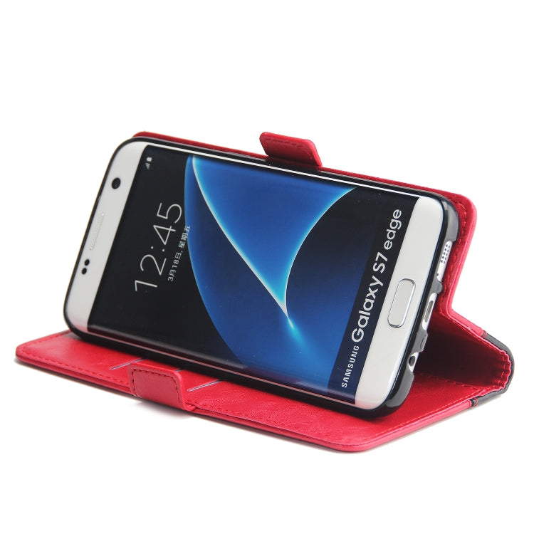 For Galaxy S7 Edge Retro Texture Contrast Color Splicing Horizontal Flip TPU + PU Leather Case with Card Slots & Holder & Wallet