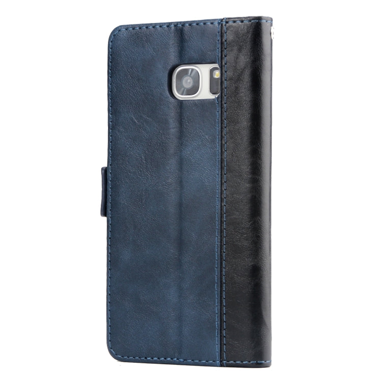 For Galaxy S7 Edge Retro Texture Contrast Color Splicing Horizontal Flip TPU + PU Leather Case with Card Slots & Holder & Wallet