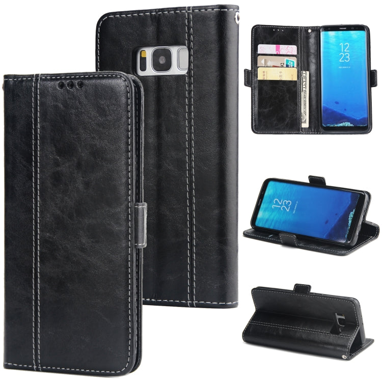 For Galaxy S8 Retro Texture Contrast Color Splicing Horizontal Flip TPU + PU Leather Case with Card Slots & Holder & Wallet