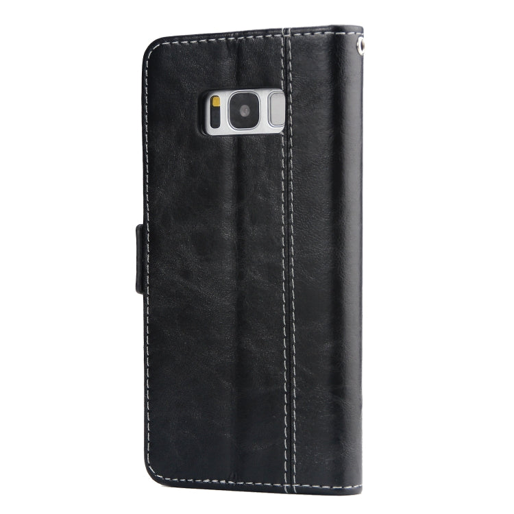 For Galaxy S8 Retro Texture Contrast Color Splicing Horizontal Flip TPU + PU Leather Case with Card Slots & Holder & Wallet