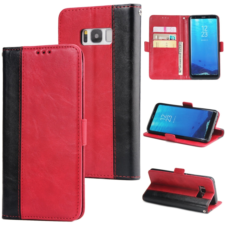 For Galaxy S8 Retro Texture Contrast Color Splicing Horizontal Flip TPU + PU Leather Case with Card Slots & Holder & Wallet