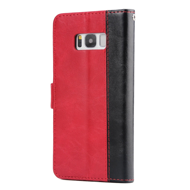 For Galaxy S8 Retro Texture Contrast Color Splicing Horizontal Flip TPU + PU Leather Case with Card Slots & Holder & Wallet