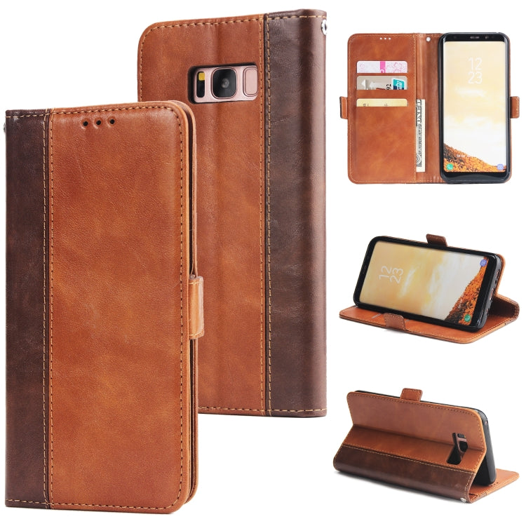 For Galaxy S8+ Retro Texture Contrast Color Splicing Horizontal Flip TPU + PU Leather Case with Card Slots & Holder & Wallet