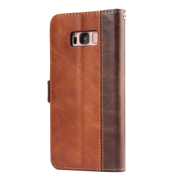 For Galaxy S8+ Retro Texture Contrast Color Splicing Horizontal Flip TPU + PU Leather Case with Card Slots & Holder & Wallet