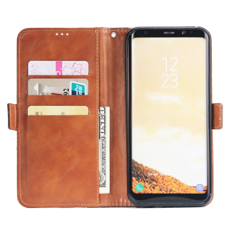 For Galaxy S8+ Retro Texture Contrast Color Splicing Horizontal Flip TPU + PU Leather Case with Card Slots & Holder & Wallet