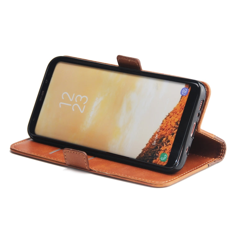 For Galaxy S8+ Retro Texture Contrast Color Splicing Horizontal Flip TPU + PU Leather Case with Card Slots & Holder & Wallet