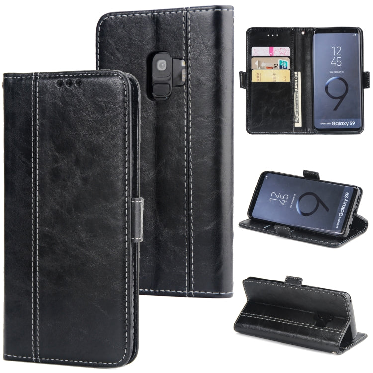 For Galaxy S9 Retro Texture Contrast Color Splicing Horizontal Flip TPU + PU Leather Case with Card Slots & Holder & Wallet