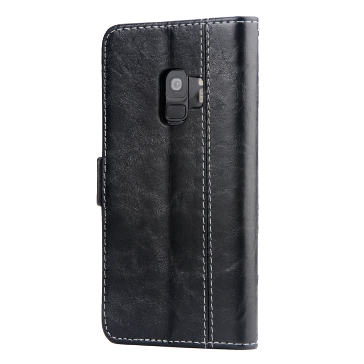 For Galaxy S9 Retro Texture Contrast Color Splicing Horizontal Flip TPU + PU Leather Case with Card Slots & Holder & Wallet
