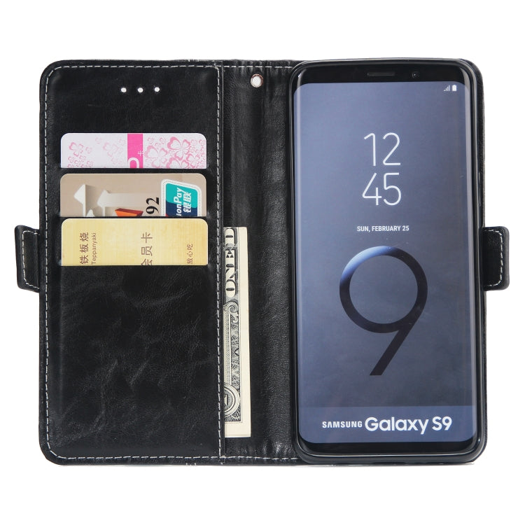 For Galaxy S9 Retro Texture Contrast Color Splicing Horizontal Flip TPU + PU Leather Case with Card Slots & Holder & Wallet