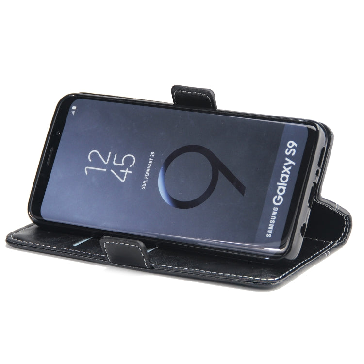 For Galaxy S9 Retro Texture Contrast Color Splicing Horizontal Flip TPU + PU Leather Case with Card Slots & Holder & Wallet