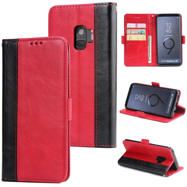For Galaxy S9 Retro Texture Contrast Color Splicing Horizontal Flip TPU + PU Leather Case with Card Slots & Holder & Wallet