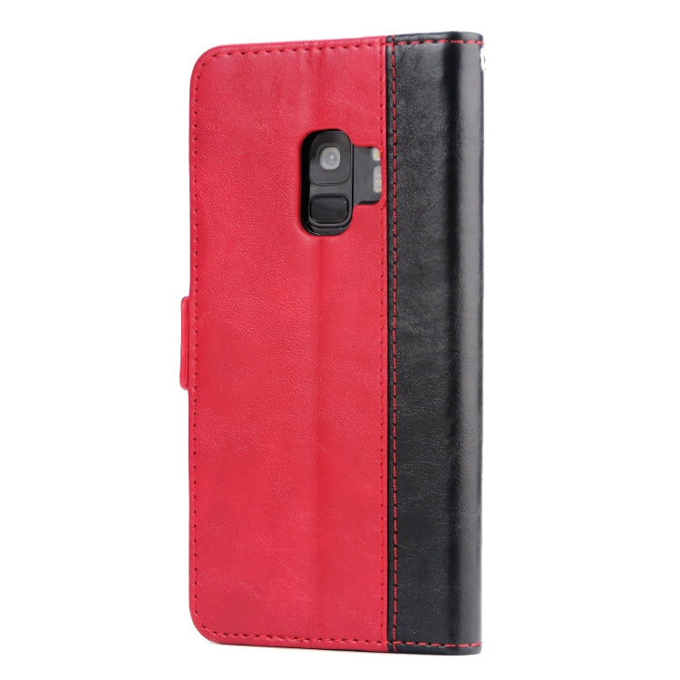 For Galaxy S9 Retro Texture Contrast Color Splicing Horizontal Flip TPU + PU Leather Case with Card Slots & Holder & Wallet