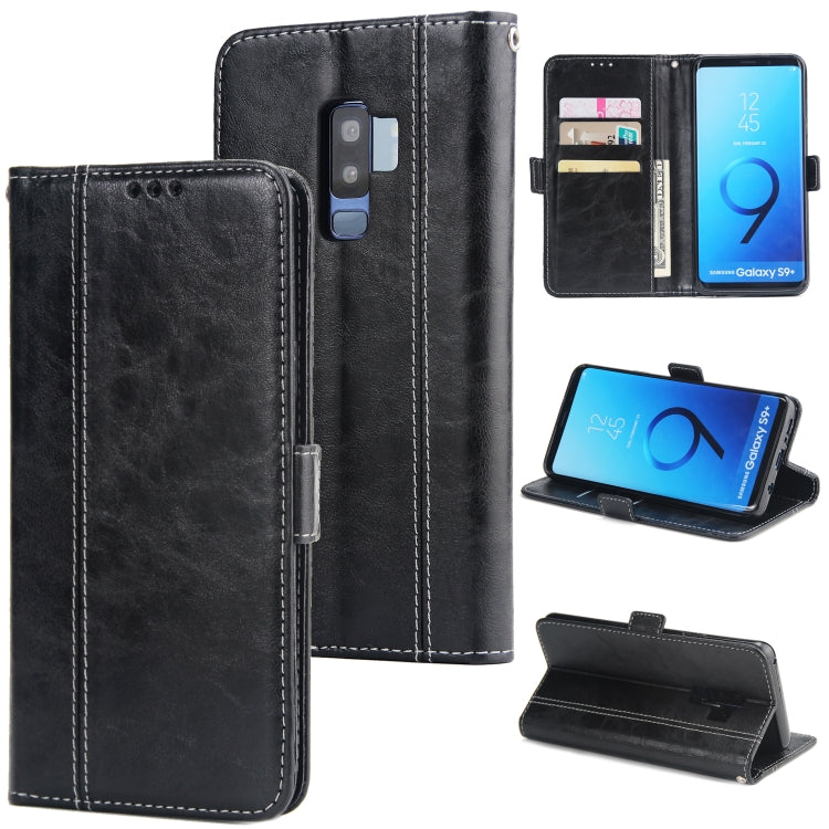 For Galaxy S9+ Retro Texture Contrast Color Splicing Horizontal Flip TPU + PU Leather Case with Card Slots & Holder & Wallet